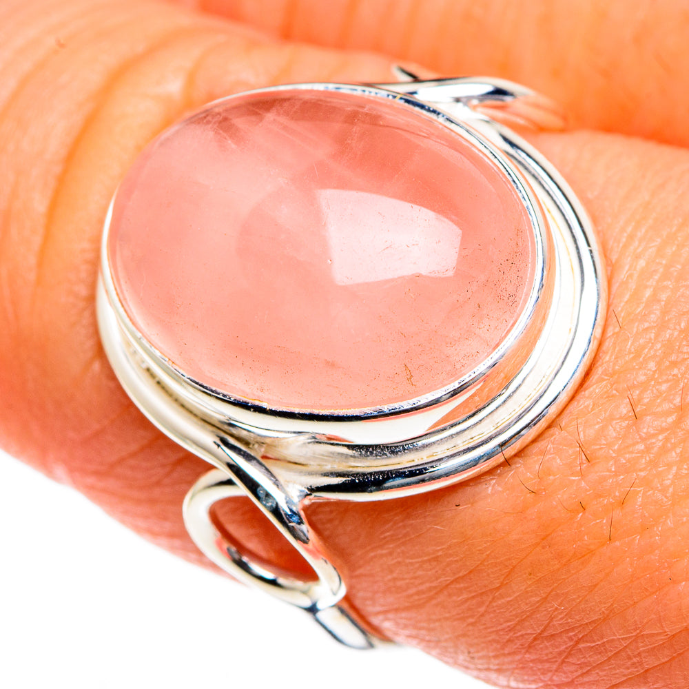 Rose Quartz Rings handcrafted by Anasilvercos - RING83954