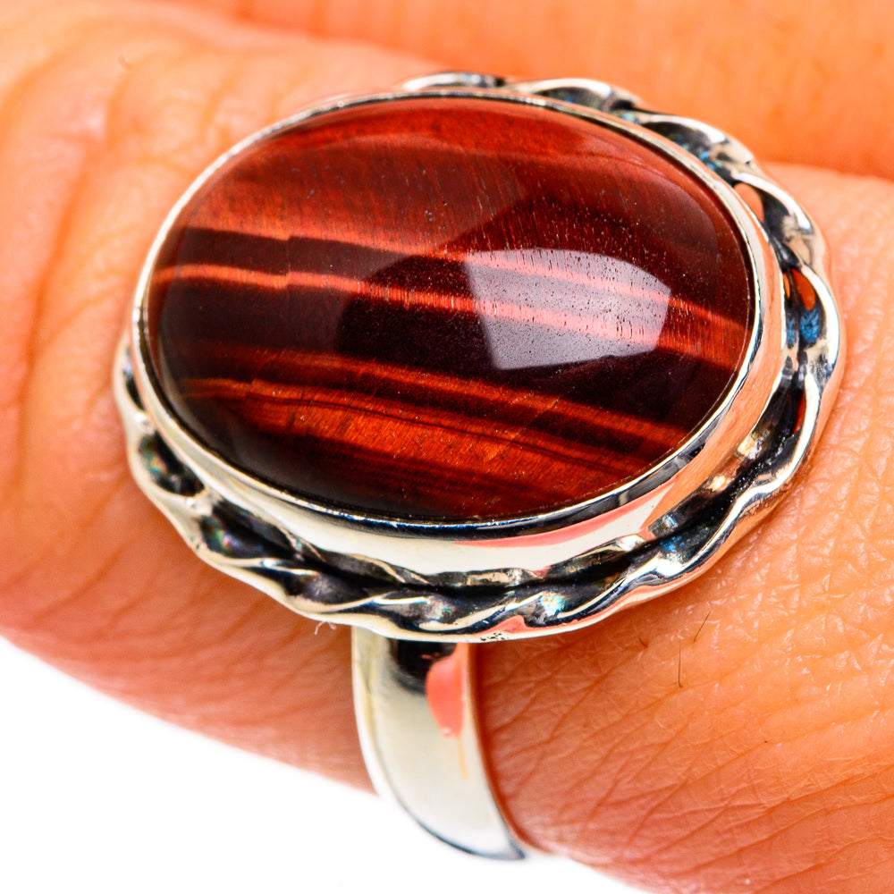 Red Tiger Eye Rings handcrafted by Anasilvercos - RING83985