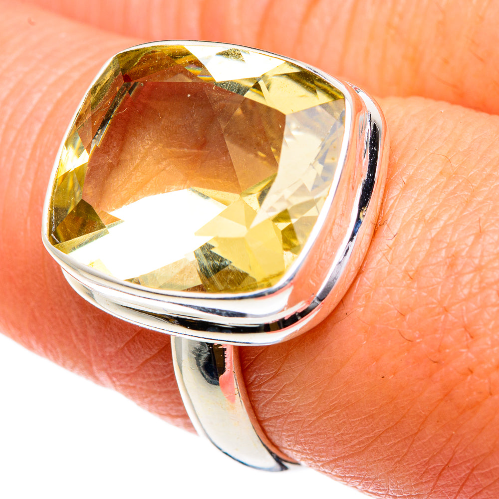 Lemon Quartz Rings handcrafted by Anasilvercos - RING84007