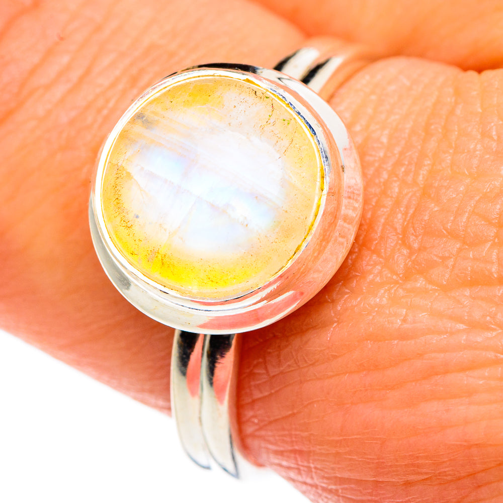 Yellow Moonstone Rings handcrafted by Anasilvercos - RING84009