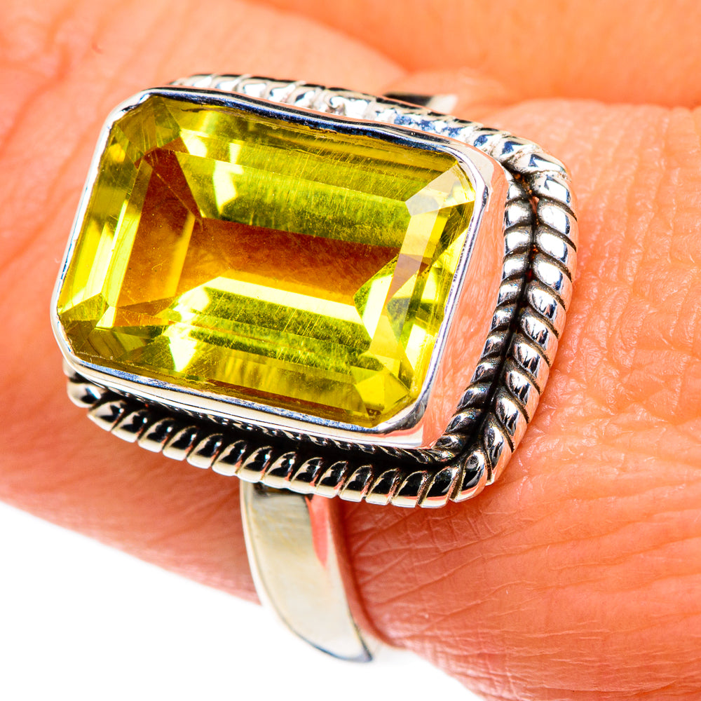 Lemon Quartz Rings handcrafted by Anasilvercos - RING84010