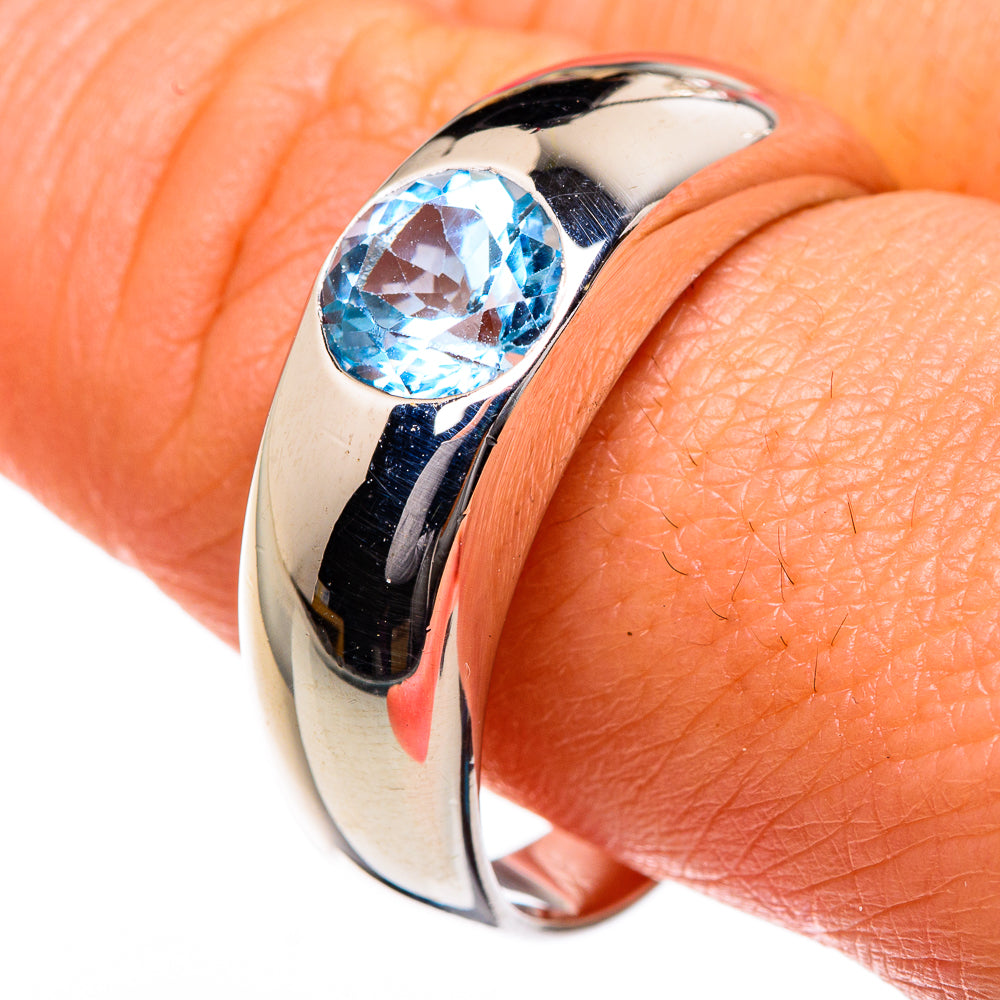 Blue Topaz Rings handcrafted by Anasilvercos - RING84011