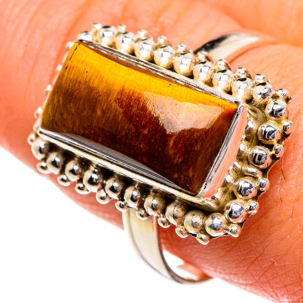 Tiger Eye Rings handcrafted by Anasilvercos - RING84021