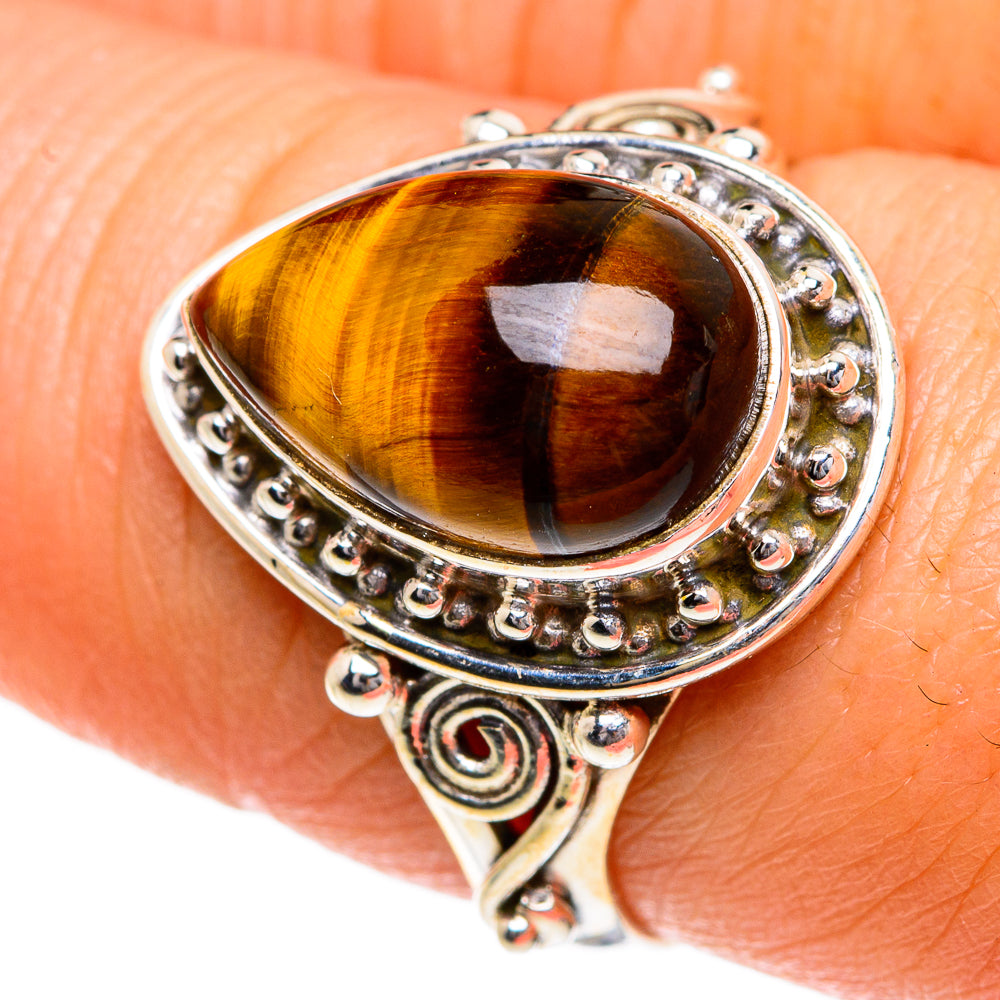 Tiger Eye Rings handcrafted by Anasilvercos - RING84023