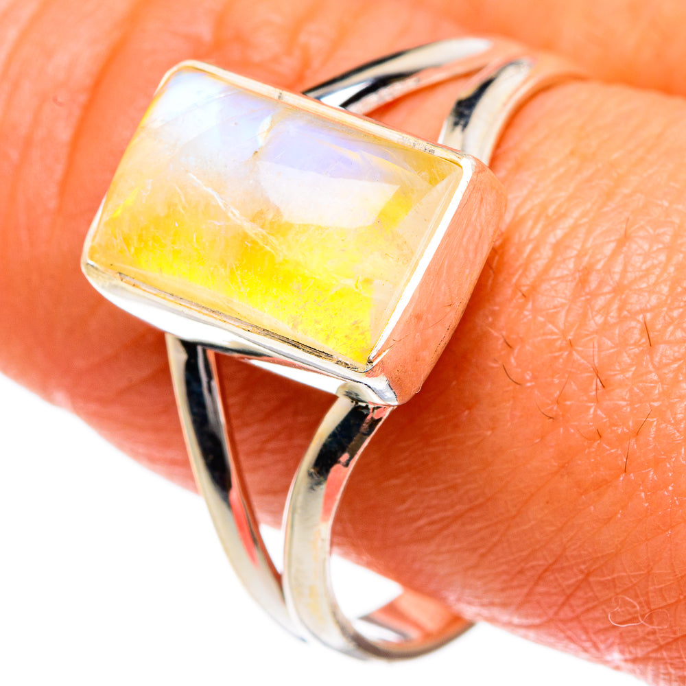Yellow Moonstone Rings handcrafted by Anasilvercos - RING84087
