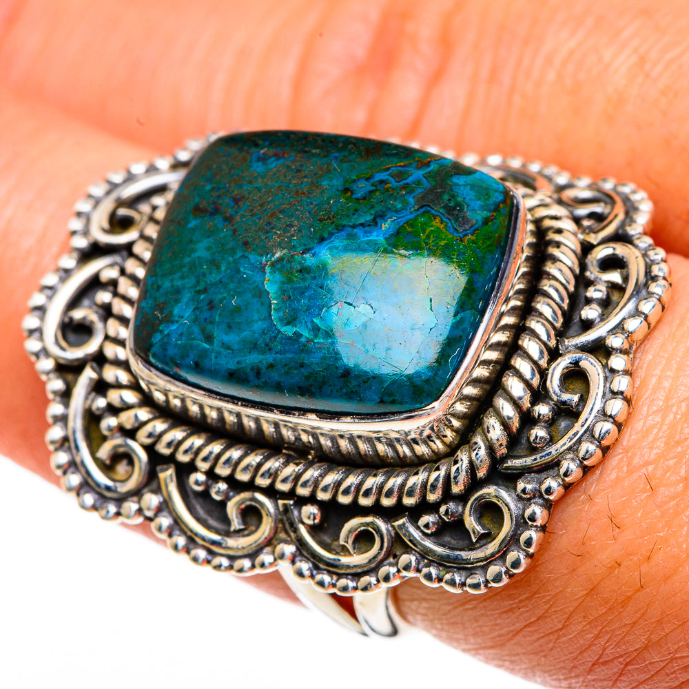 Chrysocolla Rings handcrafted by Anasilvercos - RING84130