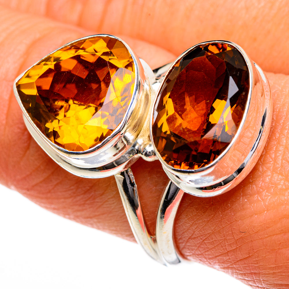 Mandarin Citrine Rings handcrafted by Anasilvercos - RING84142