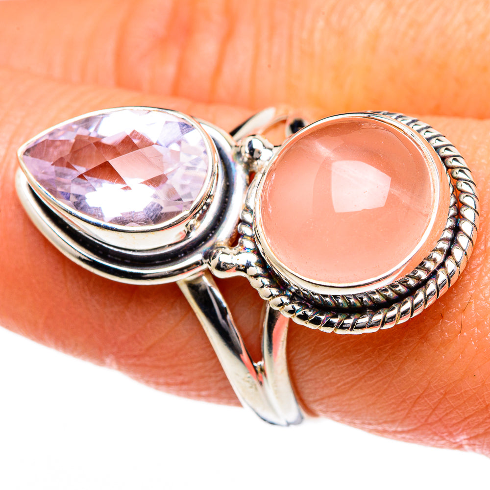 Rose Quartz Rings handcrafted by Anasilvercos - RING84144