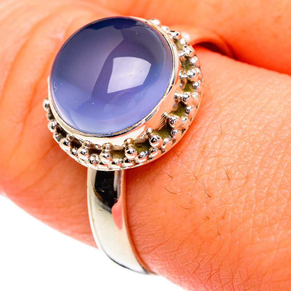 Aqua Chalcedony Rings handcrafted by Anasilvercos - RING84177