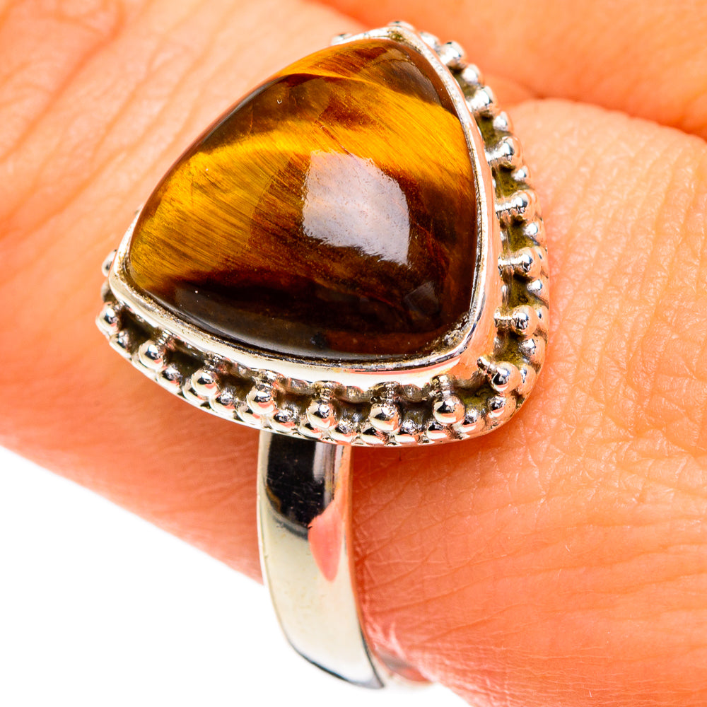 Tiger Eye Rings handcrafted by Anasilvercos - RING84191