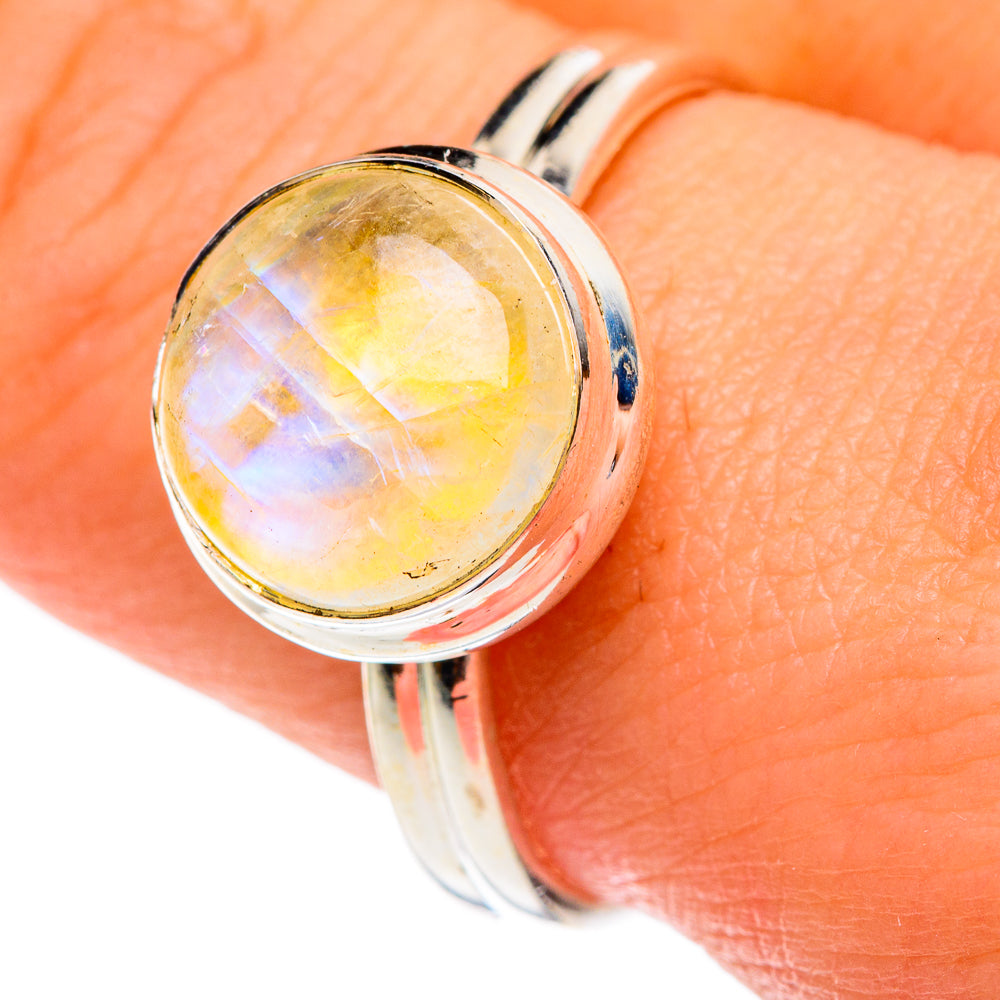 Yellow Moonstone Rings handcrafted by Anasilvercos - RING84215