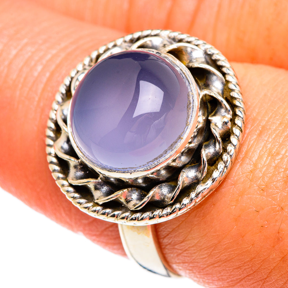 Aqua Chalcedony Rings handcrafted by Anasilvercos - RING84224