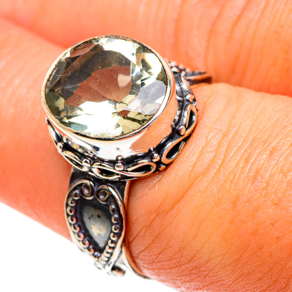 Green Amethyst Rings handcrafted by Anasilvercos - RING84227