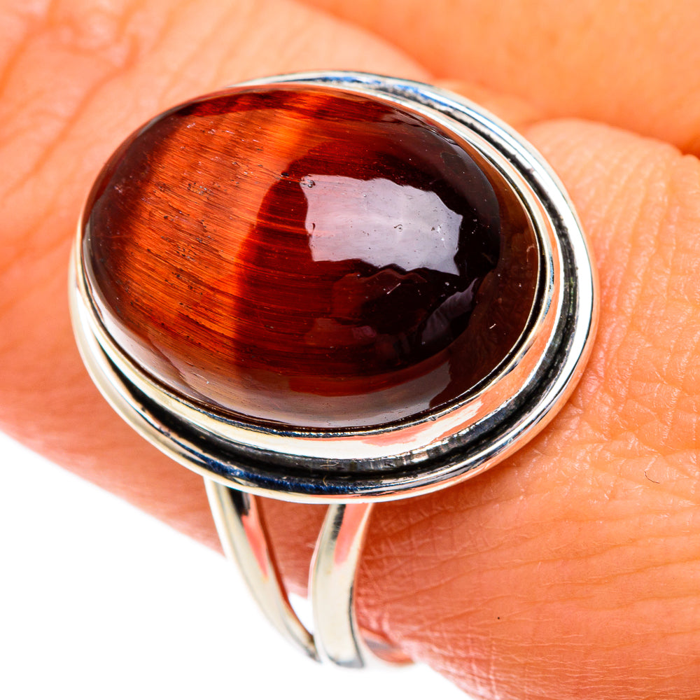 Red Tiger Eye Rings handcrafted by Anasilvercos - RING84233