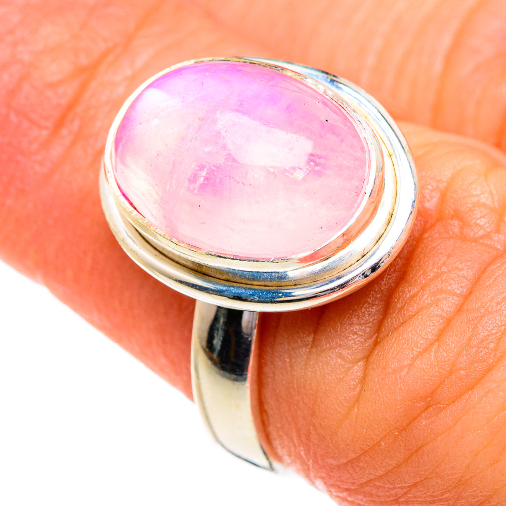Pink Moonstone Rings handcrafted by Anasilvercos - RING84240