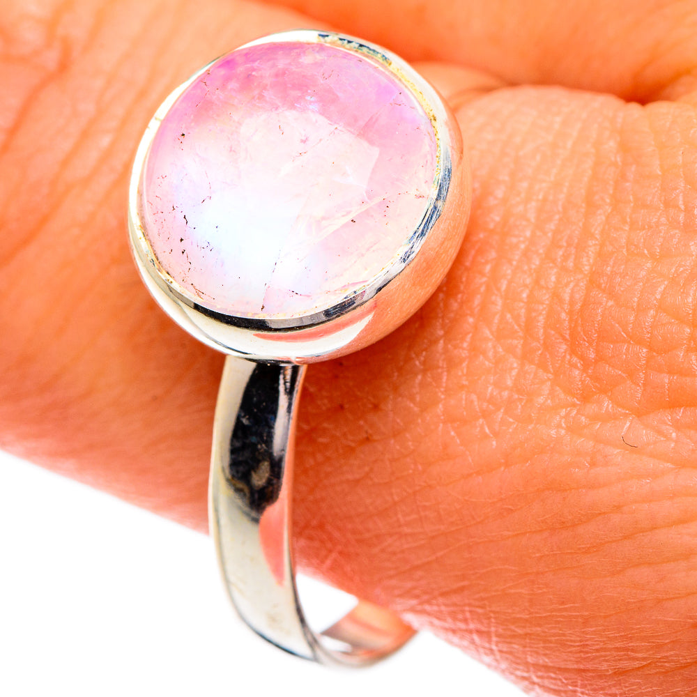 Pink Moonstone Rings handcrafted by Anasilvercos - RING84244