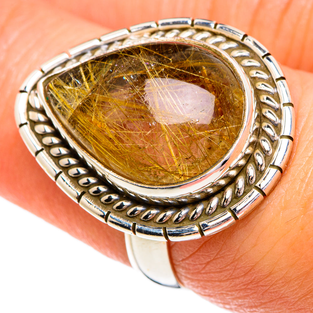 Rutilated Quartz Rings handcrafted by Anasilvercos - RING84248