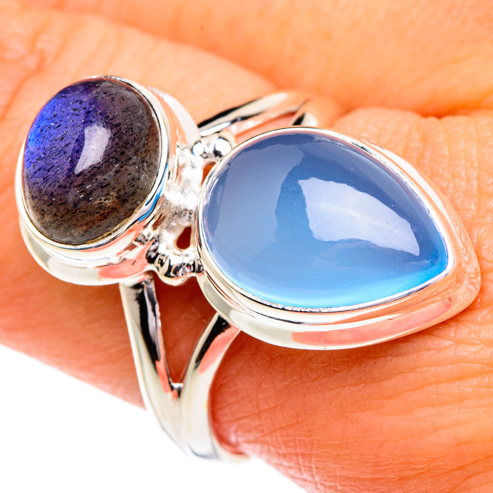 Aqua Chalcedony Rings handcrafted by Anasilvercos - RING84268