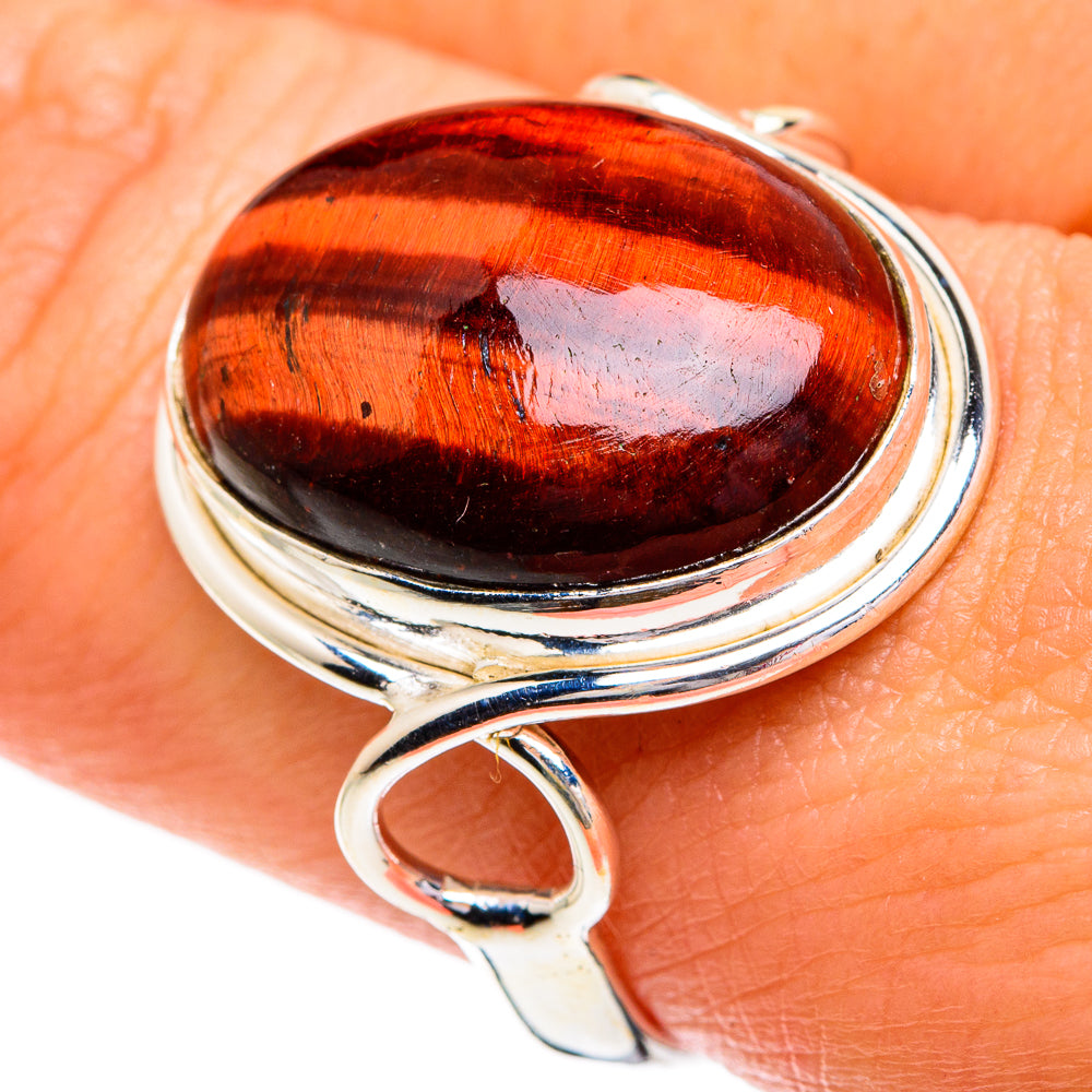 Red Tiger Eye Rings handcrafted by Anasilvercos - RING84280