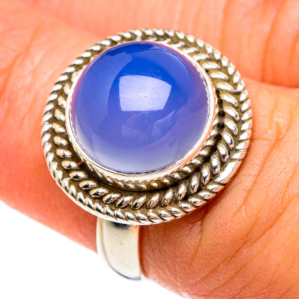 Aqua Chalcedony Rings handcrafted by Anasilvercos - RING84307