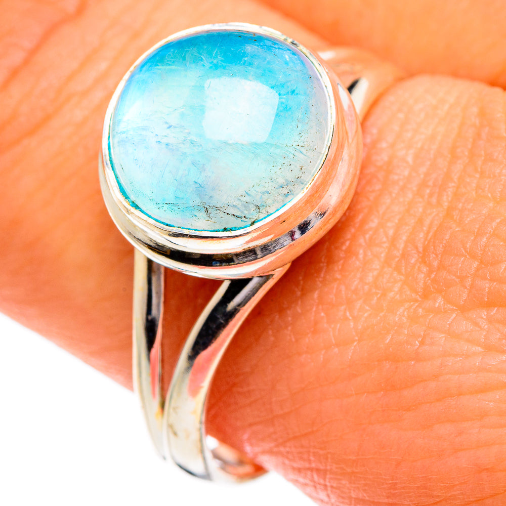 Rainbow Moonstone Rings handcrafted by Anasilvercos - RING84310
