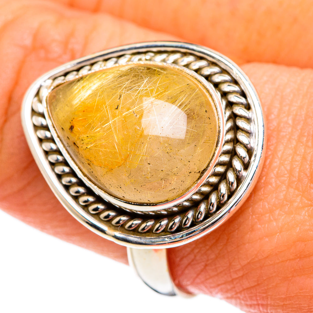 Rutilated Quartz Rings handcrafted by Anasilvercos - RING84332