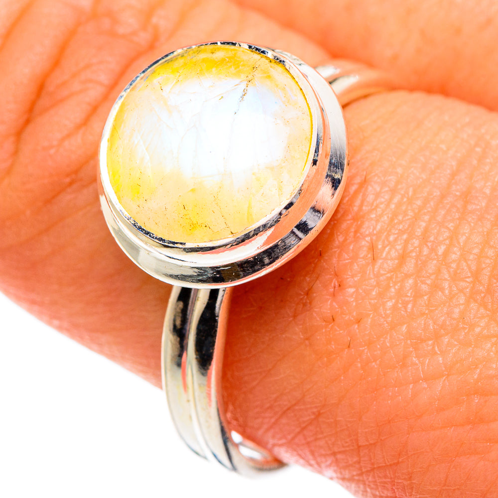 Yellow Moonstone Rings handcrafted by Anasilvercos - RING84342
