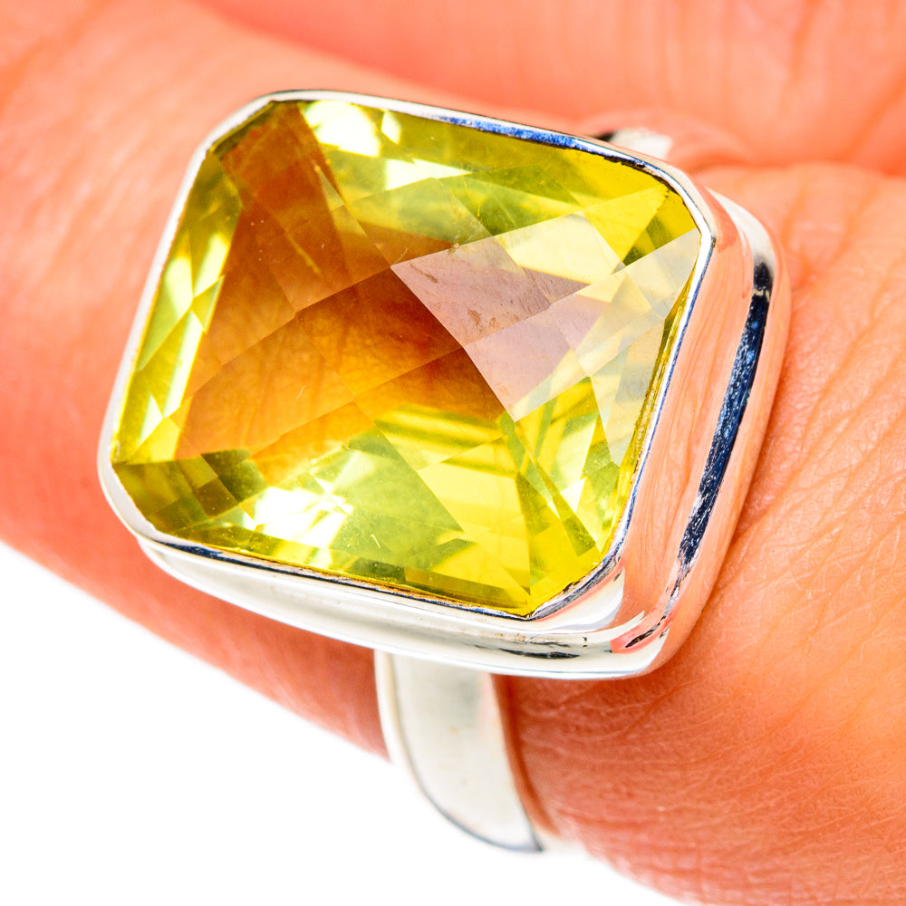 Lemon Quartz Rings handcrafted by Anasilvercos - RING84343