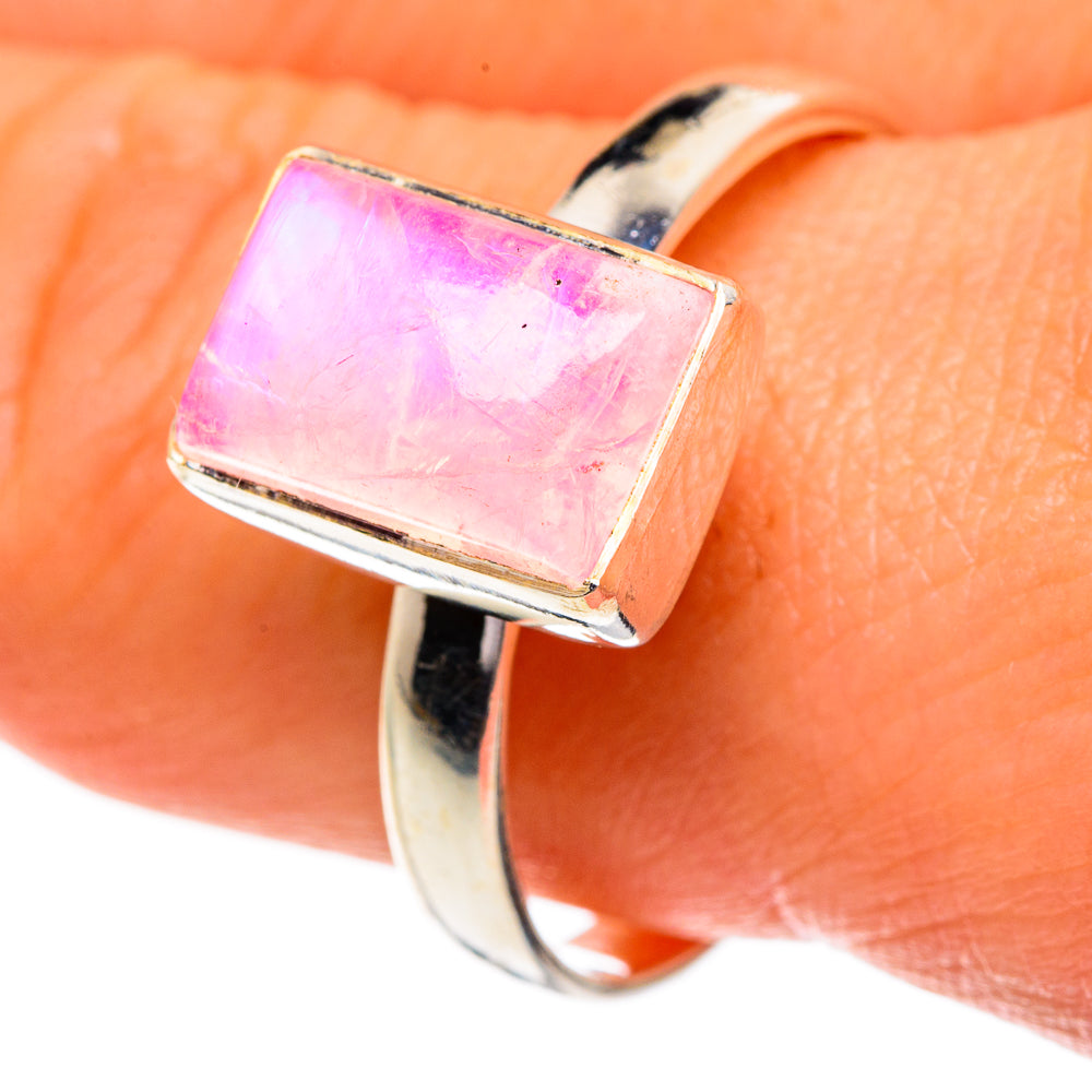 Pink Moonstone Rings handcrafted by Anasilvercos - RING84368