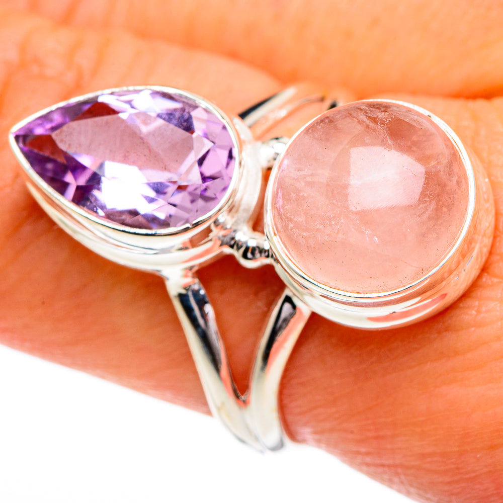 Rose Quartz Rings handcrafted by Anasilvercos - RING84403
