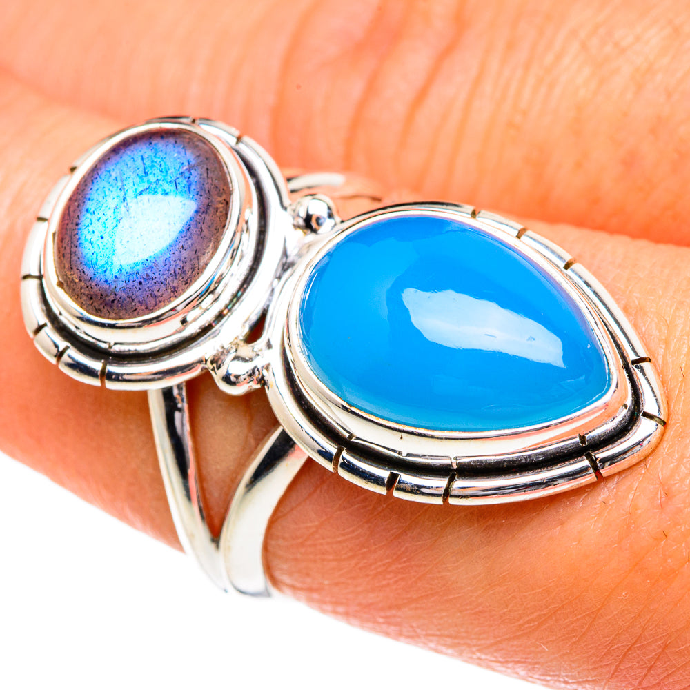 Aqua Chalcedony Rings handcrafted by Anasilvercos - RING84407