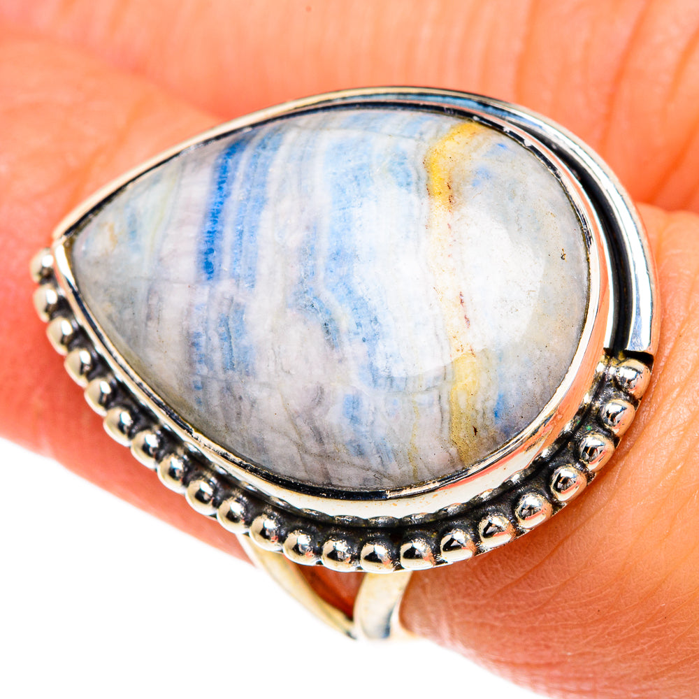 Blue Scheelite Rings handcrafted by Anasilvercos - RING84414