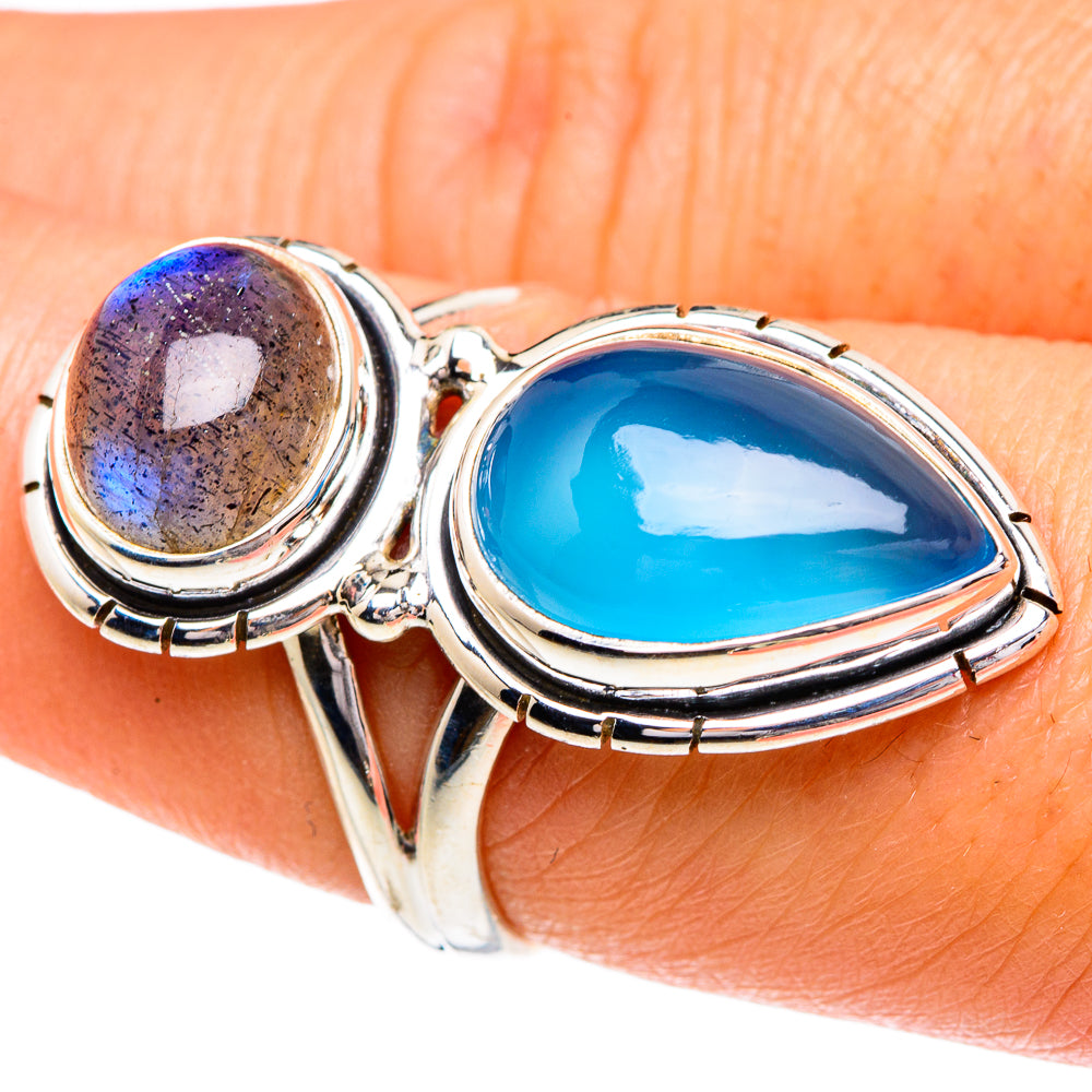 Aqua Chalcedony Rings handcrafted by Anasilvercos - RING84433
