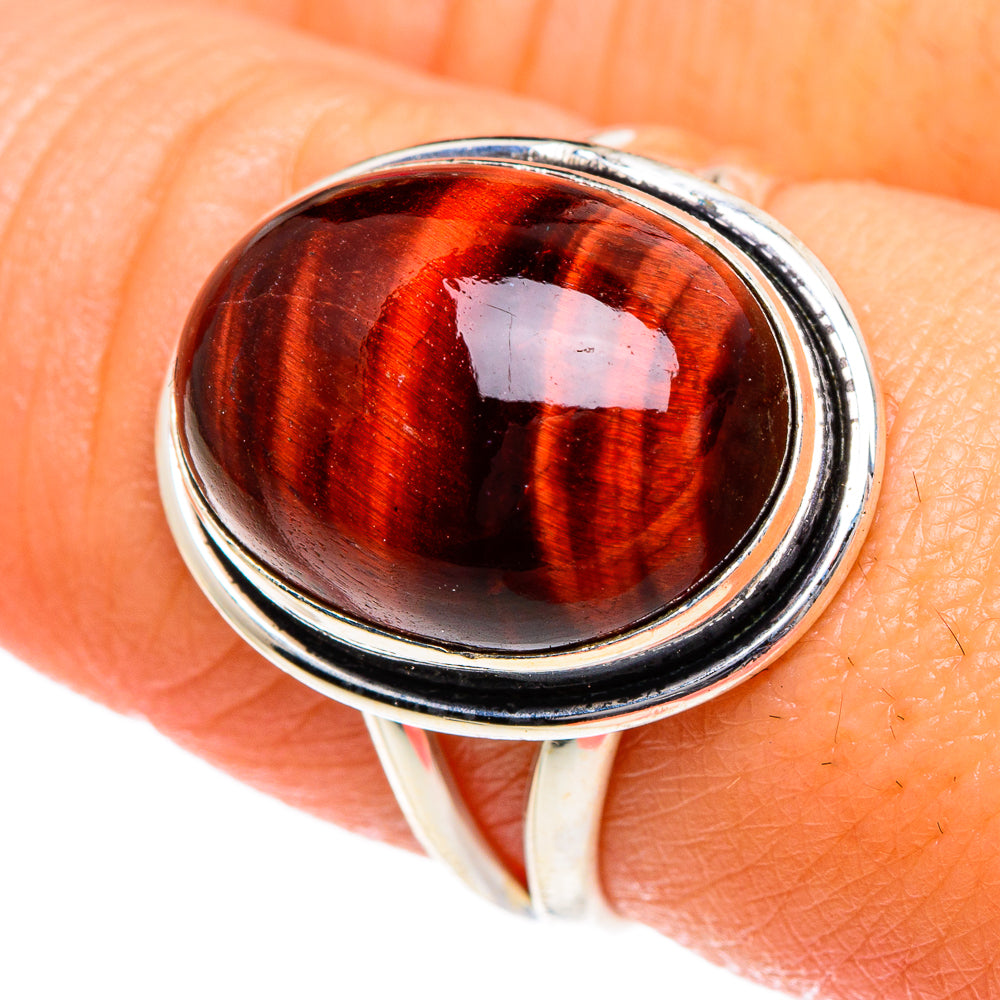 Red Tiger Eye Rings handcrafted by Anasilvercos - RING84486