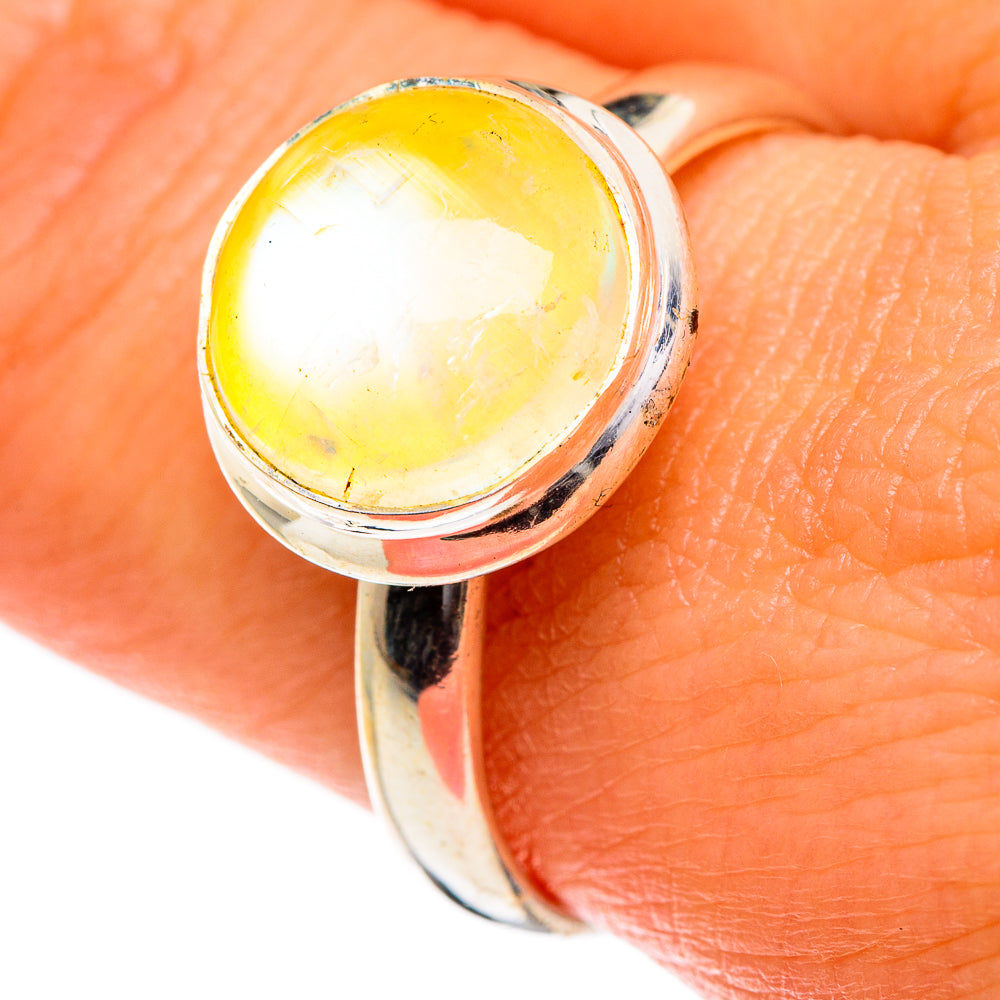 Yellow Moonstone Rings handcrafted by Anasilvercos - RING84508