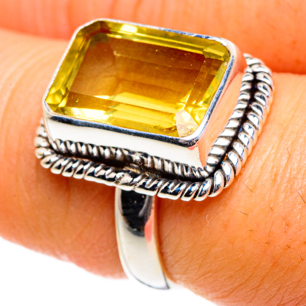 Lemon Quartz Rings handcrafted by Anasilvercos - RING84509
