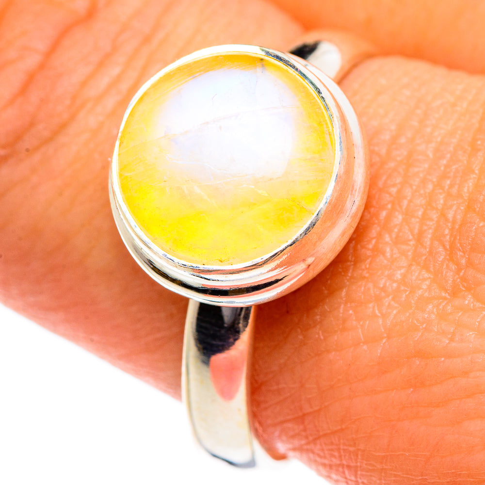 Yellow Moonstone Rings handcrafted by Anasilvercos - RING84546
