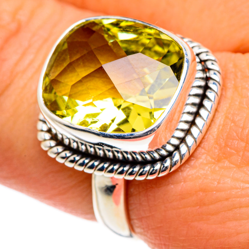Lemon Quartz Rings handcrafted by Anasilvercos - RING84547