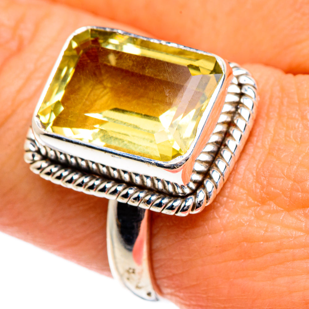 Lemon Quartz Rings handcrafted by Anasilvercos - RING84581