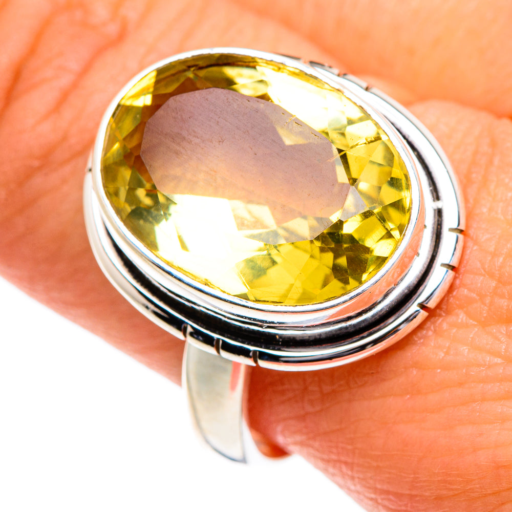 Lemon Quartz Rings handcrafted by Anasilvercos - RING84582
