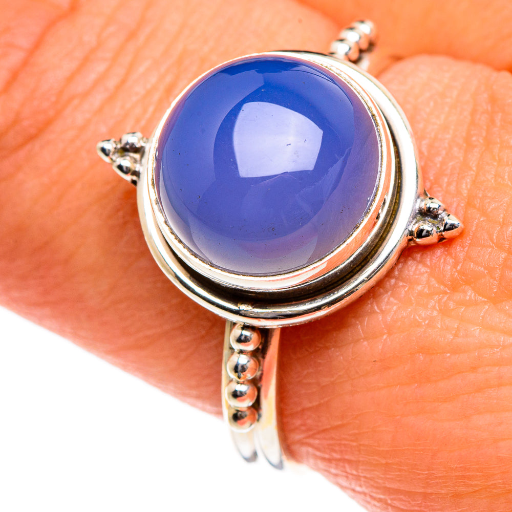Aqua Chalcedony Rings handcrafted by Anasilvercos - RING84587