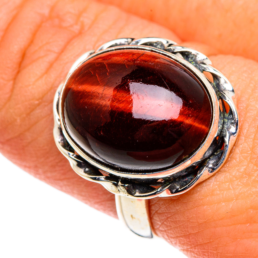 Red Tiger Eye Rings handcrafted by Anasilvercos - RING84596