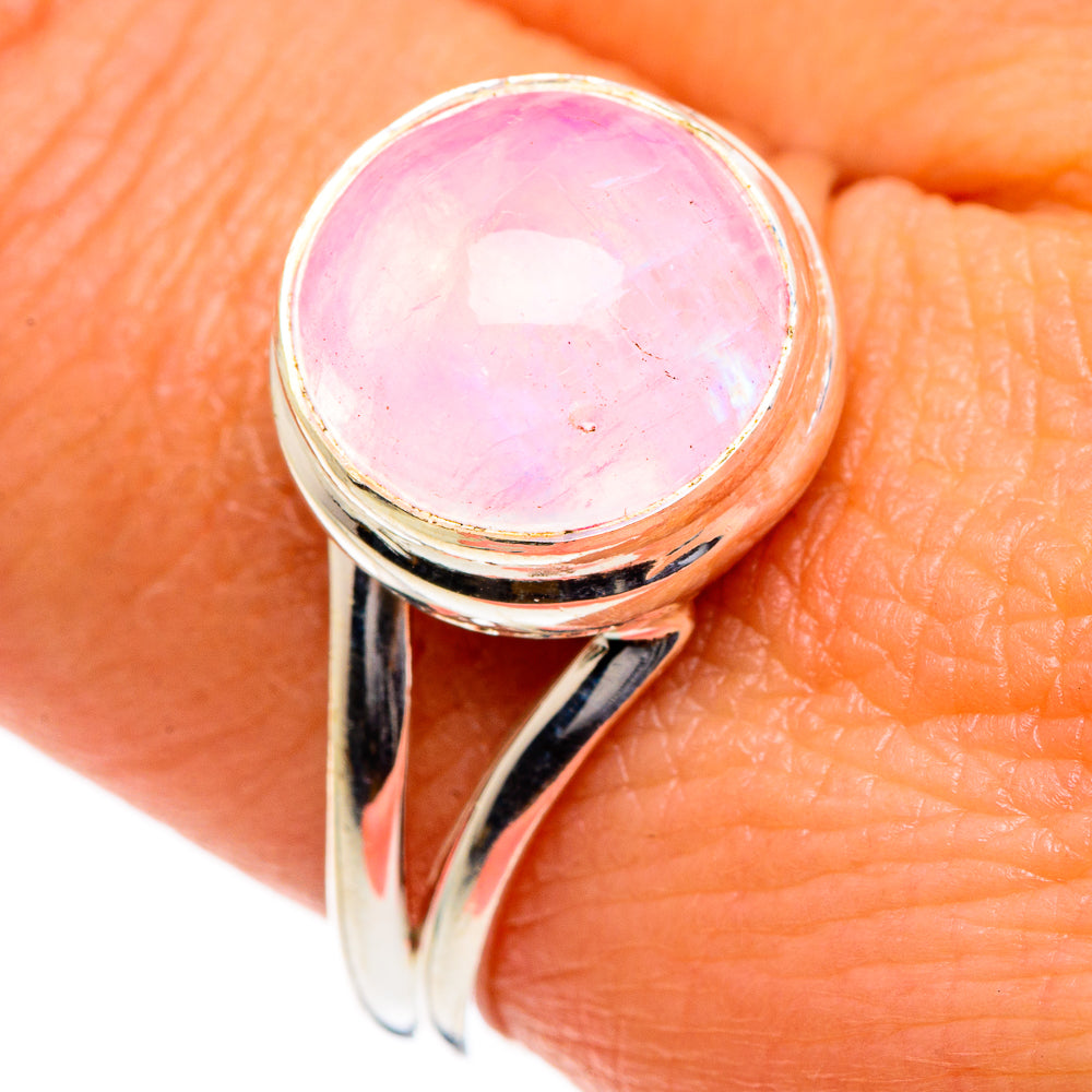 Pink Moonstone Rings handcrafted by Anasilvercos - RING84605