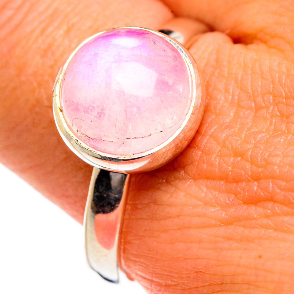 Pink Moonstone Rings handcrafted by Anasilvercos - RING84643