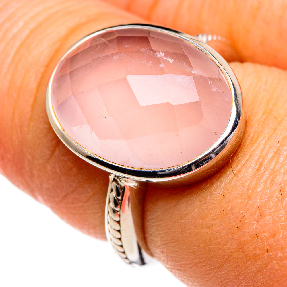 Rose Quartz Rings handcrafted by Anasilvercos - RING84644