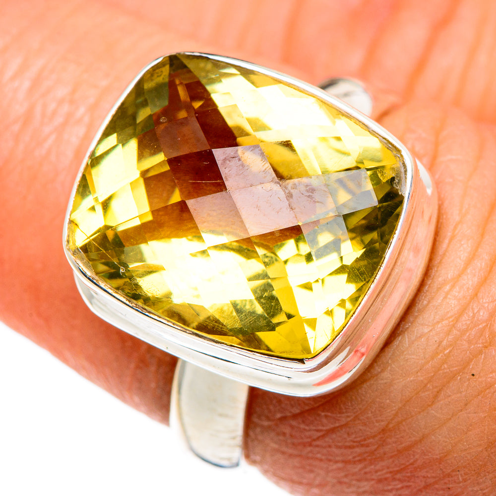 Lemon Quartz Rings handcrafted by Anasilvercos - RING84659