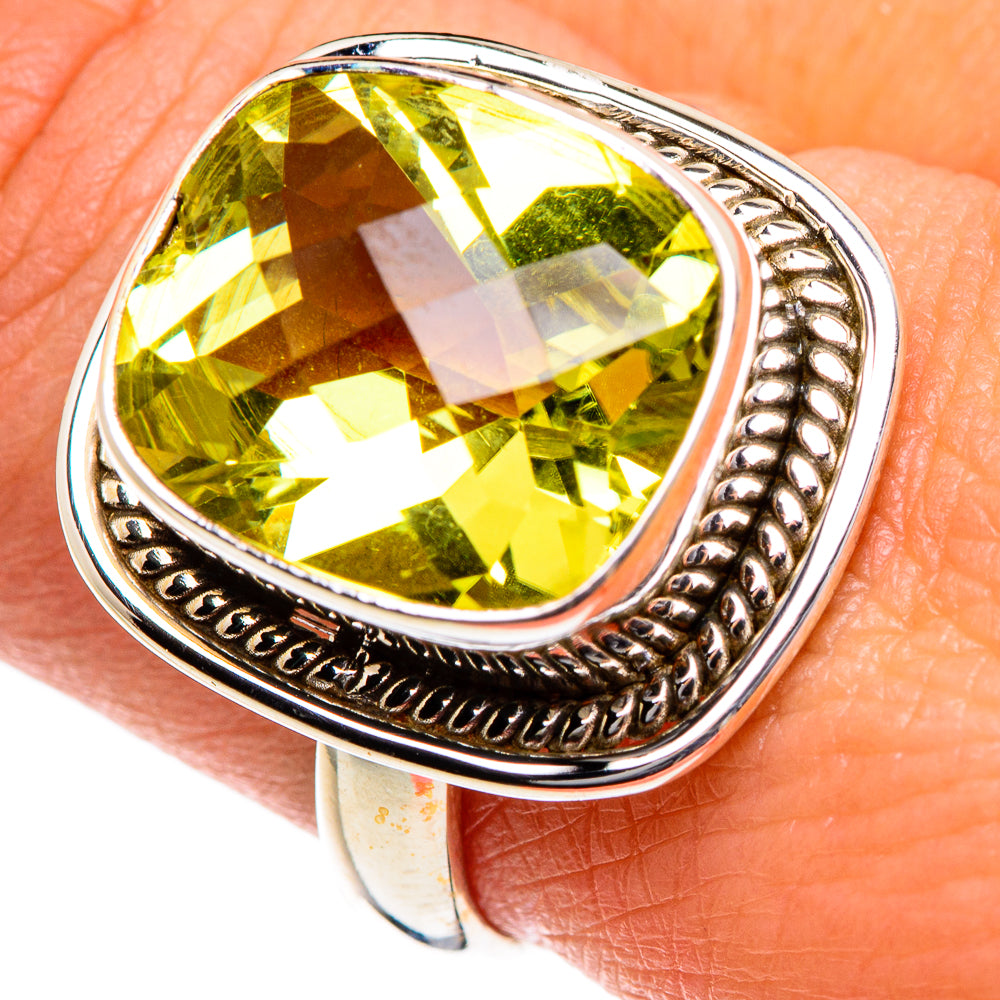 Lemon Quartz Rings handcrafted by Anasilvercos - RING84660