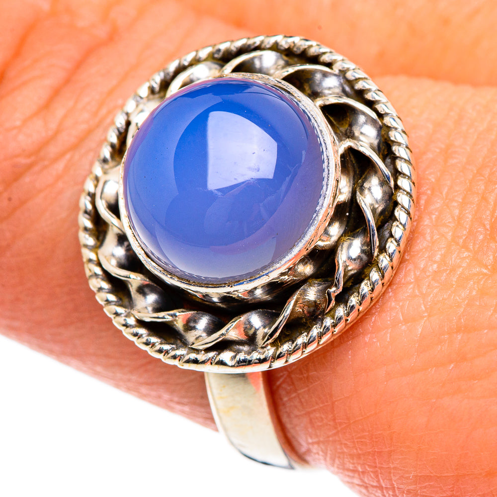 Aqua Chalcedony Rings handcrafted by Anasilvercos - RING84662