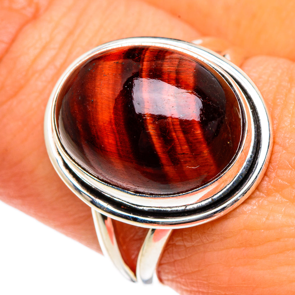 Red Tiger Eye Rings handcrafted by Anasilvercos - RING84672