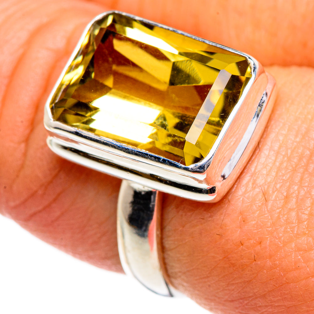 Lemon Quartz Rings handcrafted by Anasilvercos - RING84697